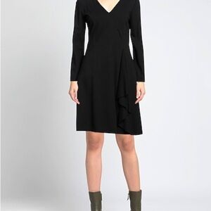 Seventy Venezia Dress Black Long Sleeve Dress Made in Romania sz LG ? NEW